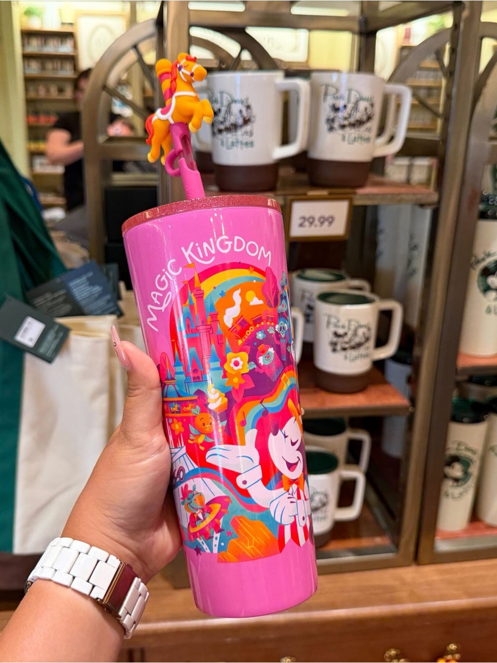 Disney Parks 2026 Starbucks Magic Kingdom Mickey Mouse Tumbler Straw Topper New